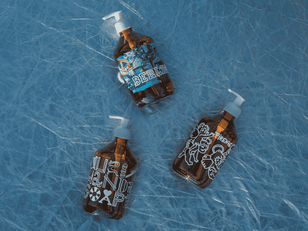 Limited edition glass bottles from Soeder and 25hours Hotels